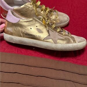 Golden Goose Gold Sneakers. Size 9 ( 40 )